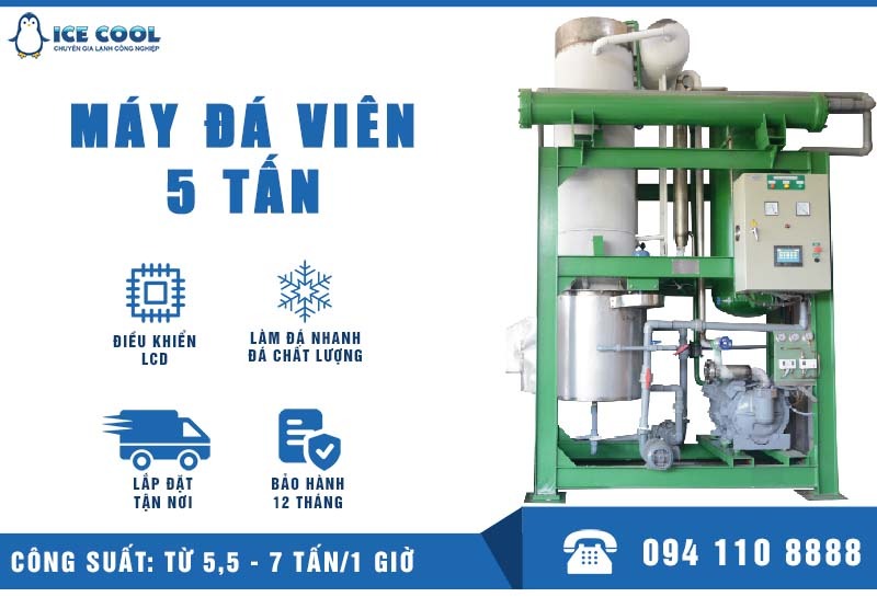 Lắp đặt máy đá viên 5 tấn tại Mộ Đức, Quảng Ngãi - Máy đá viên ICE COOL