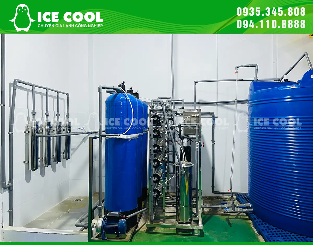 Hệ thống lọc nước ICE COOL luôn đảm bảo nguồn nước làm đá sạch, trong, đảm bảo chất lượng 