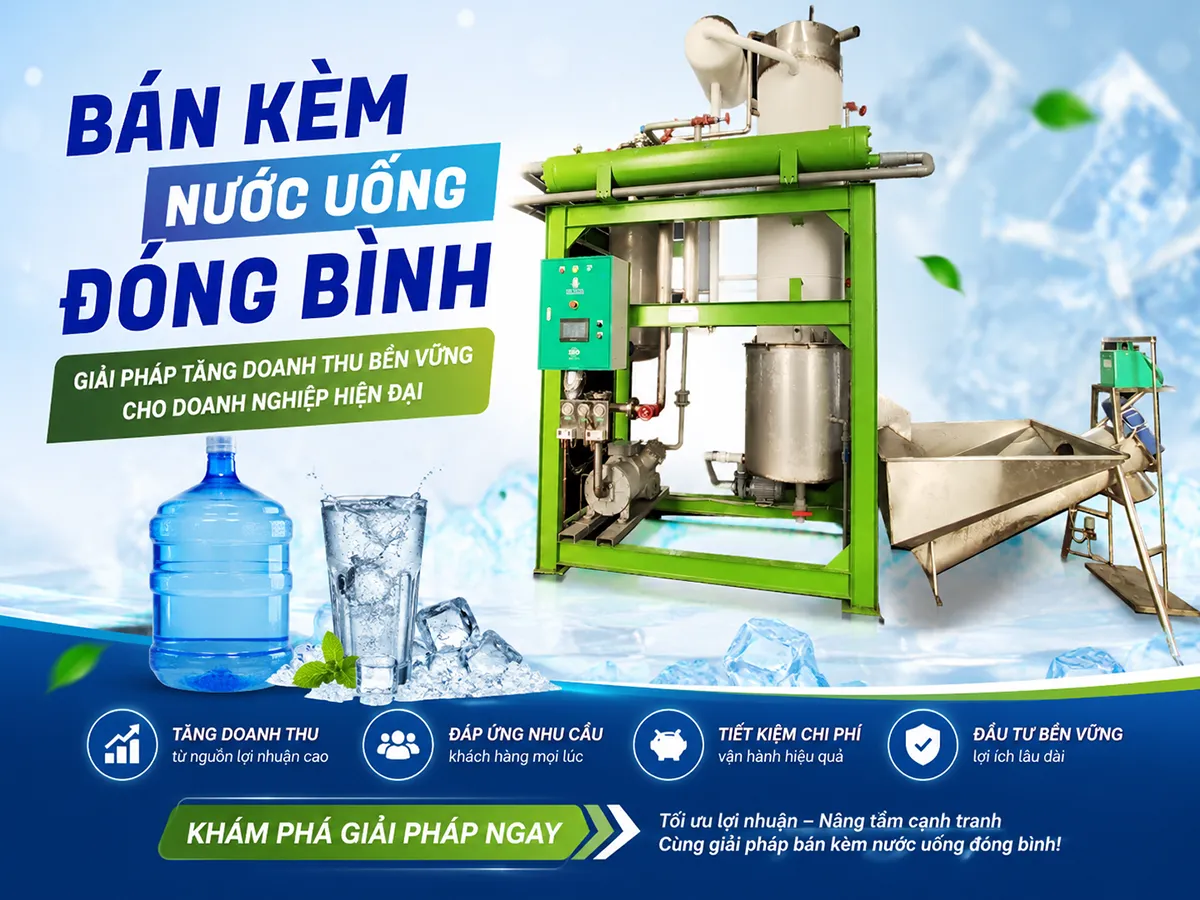 Bán kèm nước uống đóng bình giúp tăng giá trị mỗi đơn hàng mà không cần tăng chi phí vận hành.