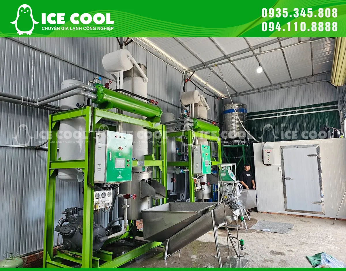 ICE COOL hoàn tất lắp đặt 2 máy đá viên tại Lâm Đồng, gồm máy đá viên 3 tấn và máy đá cà phê 5 tấn phục vụ sản xuất đá sạch.