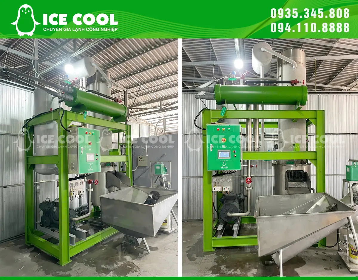 Lắp đặt máy đá cà phê 7 tấn đến Long An là giải pháp phù hợp cho quán cà phê, trà sữa, nhà hàng và xưởng đá cần sản lượng lớn.