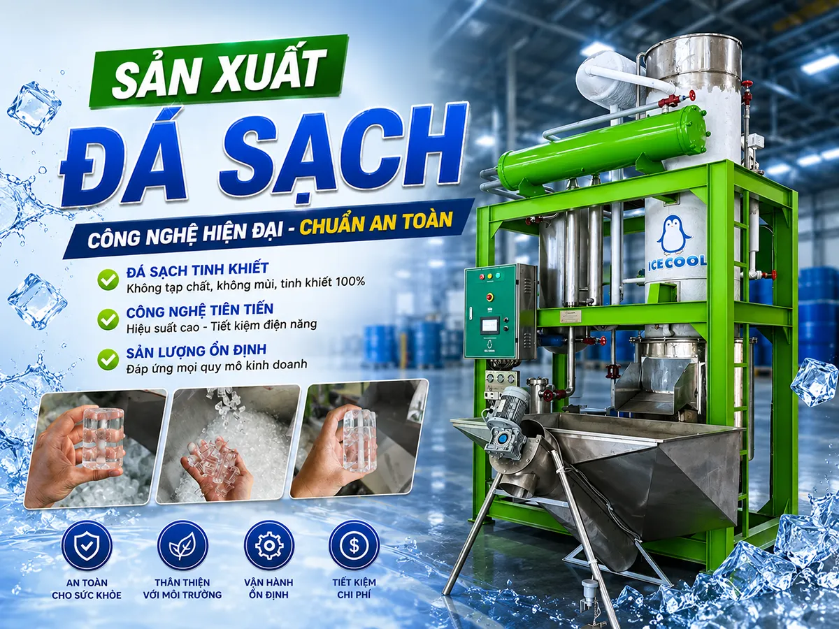 Sản xuất đá sạch theo hướng bền vững giúp doanh nghiệp tối ưu chi phí và nâng cao hiệu quả vận hành lâu dài.