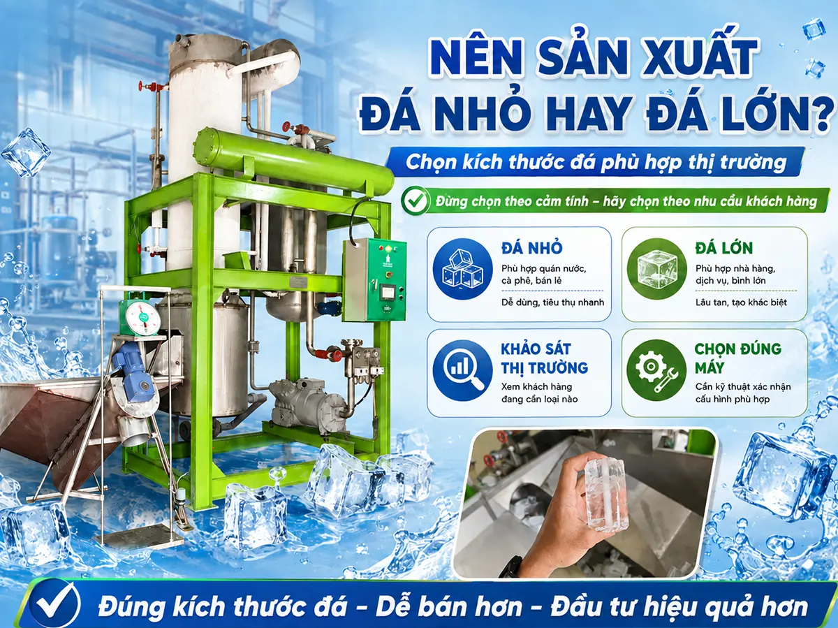 Nên sản xuất đá nhỏ hay đá lớn cần được quyết định dựa trên nhu cầu thực tế của khách hàng mục tiêu.