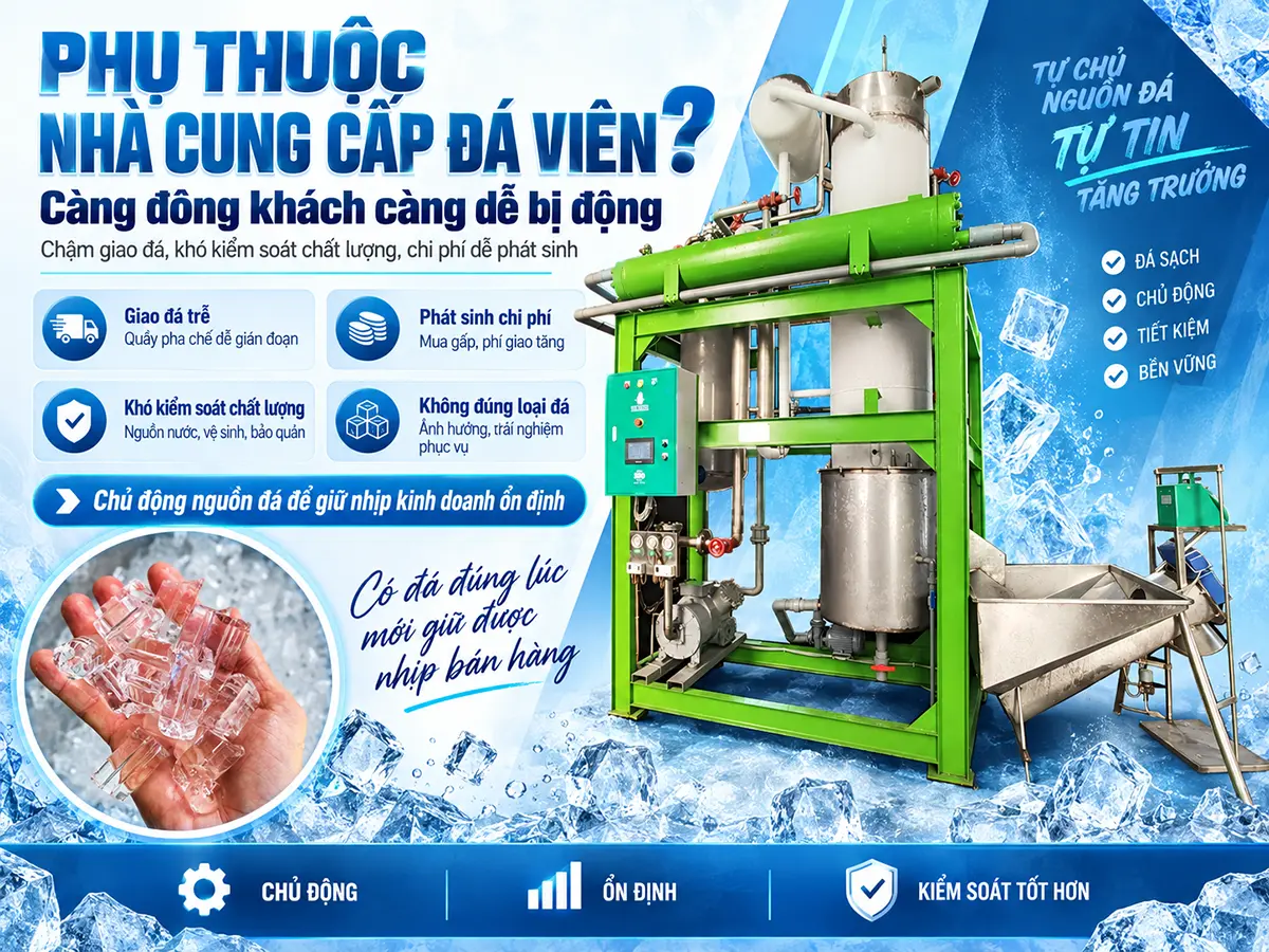 Nỗi khổ khi phụ thuộc vào nhà cung cấp đá viên có thể bắt đầu từ một chuyến giao chậm đúng giờ đông khách.